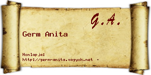 Germ Anita névjegykártya